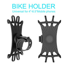 Load image into Gallery viewer, Bicycle Mobile Phone Mount 360 Rotating Silicone Bicycle Phone Holder
